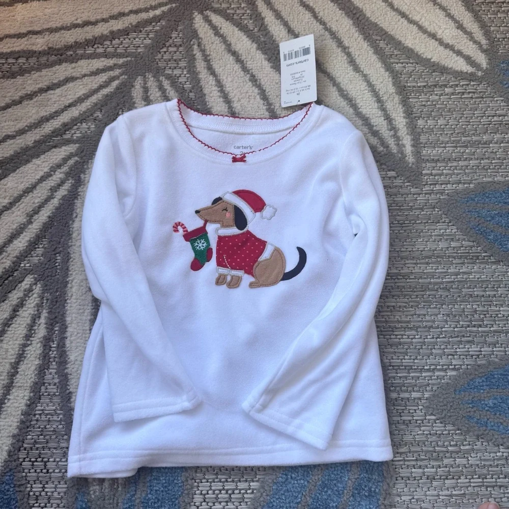 Carters NWT Toddler Girl Fleece Christmas Pajama Bundle Size‎ 2T Snowflake/Dog